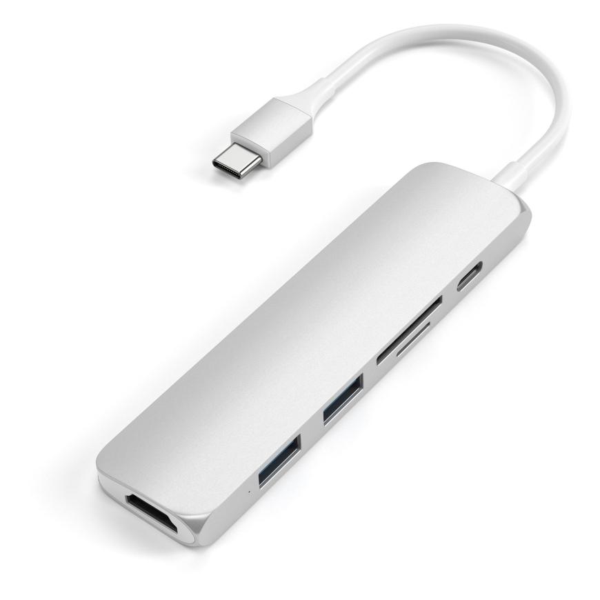 USB-Хаб Satechi Slim V2 Multiport Adapter с USB-C (ST-SCMA2)